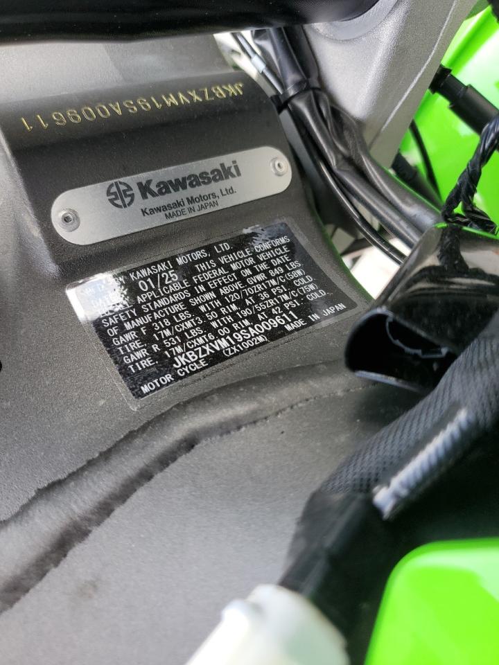 2025 Kawasaki Zx1002 M VIN: JKBZXVM19SA009611 Lot: 81632905