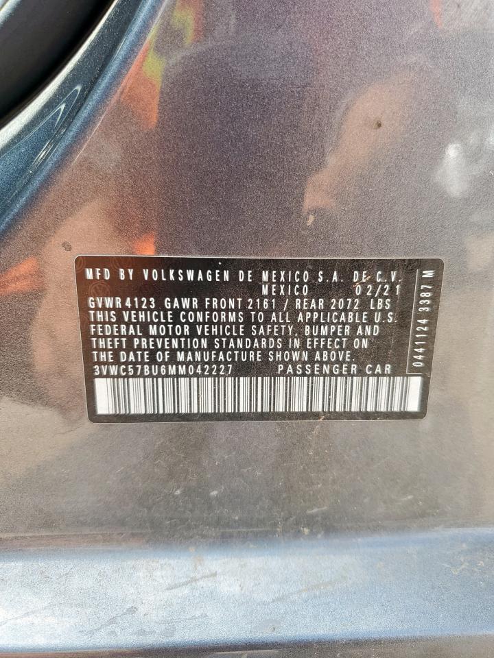 2021 Volkswagen Jetta S VIN: 3VWC57BU6MM042227 Lot: 81199895