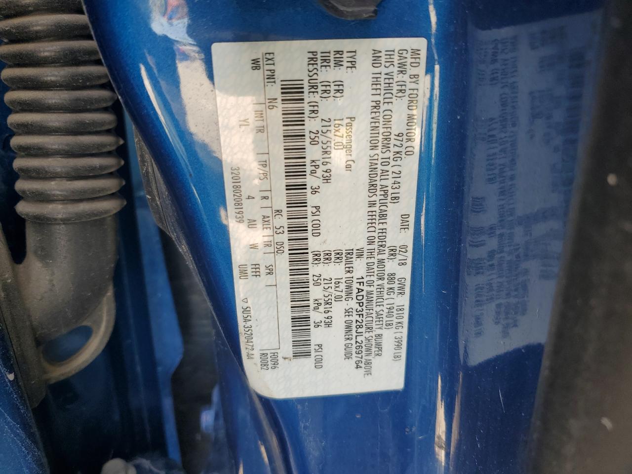 2018 Ford Focus Se VIN: 1FADP3F28JL269764 Lot: 84600695