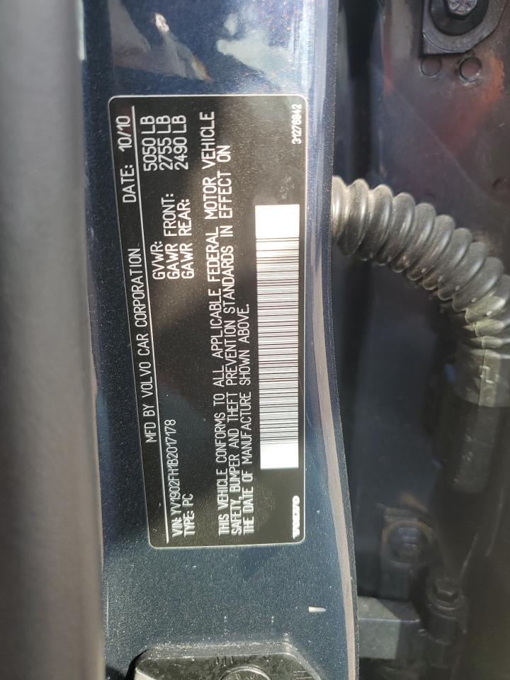 2011 Volvo S60 T6 VIN: YV1902FH1B2017178 Lot: 83767995