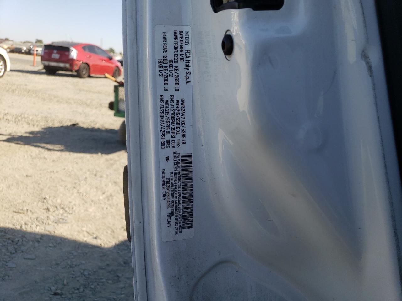 2016 Ram Promaster City VIN: ZFBERFAT1G6C04066 Lot: 71291615