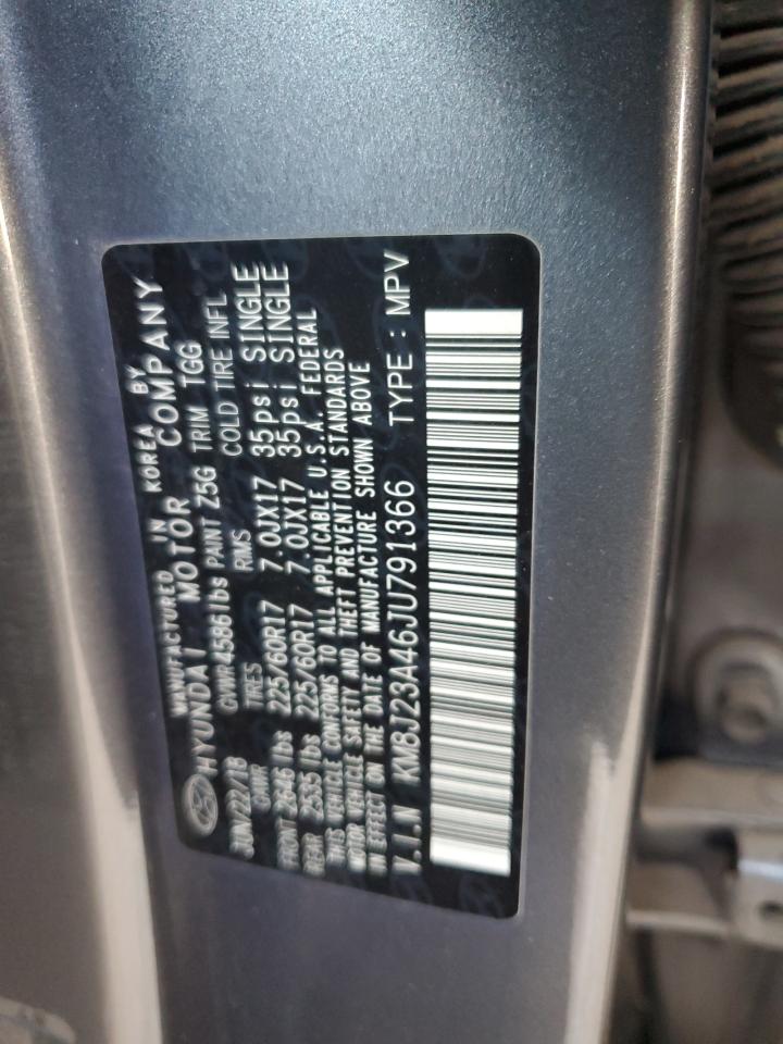 2018 Hyundai Tucson Se VIN: KM8J23A46JU791366 Lot: 81835355