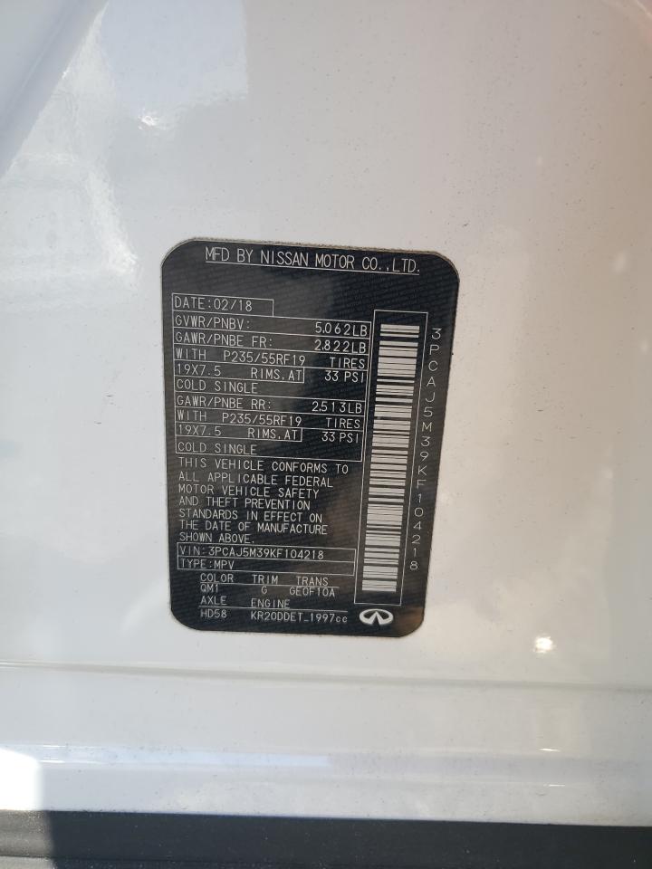 2019 Infiniti Qx50 Essential VIN: 3PCAJ5M39KF104218 Lot: 71443485