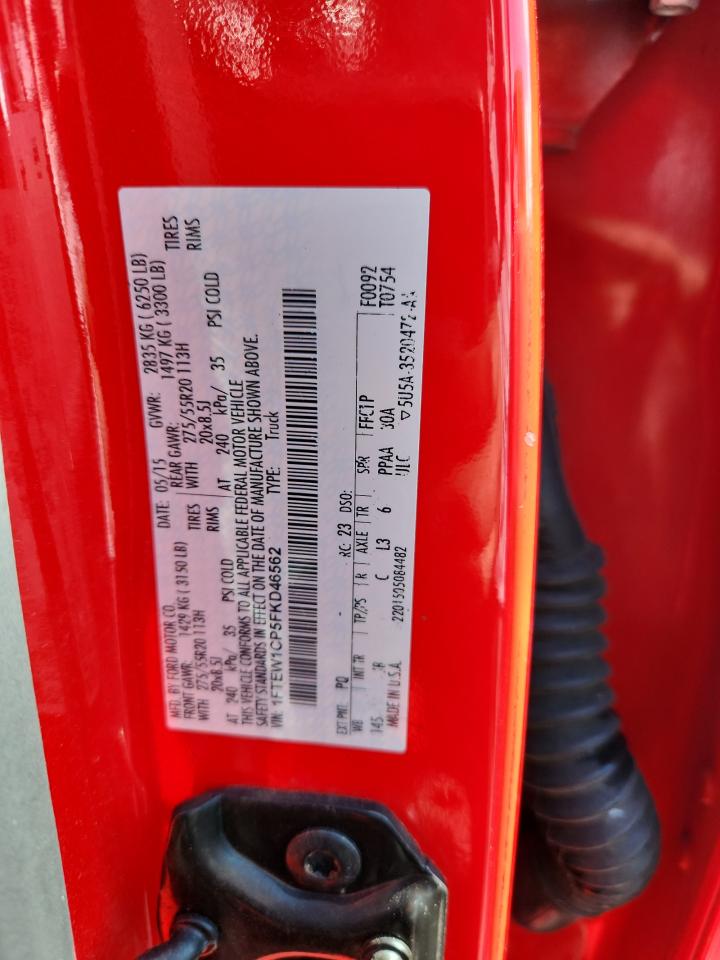 2015 Ford F150 Supercrew VIN: 1FTEW1CP5FKD46562 Lot: 82102975