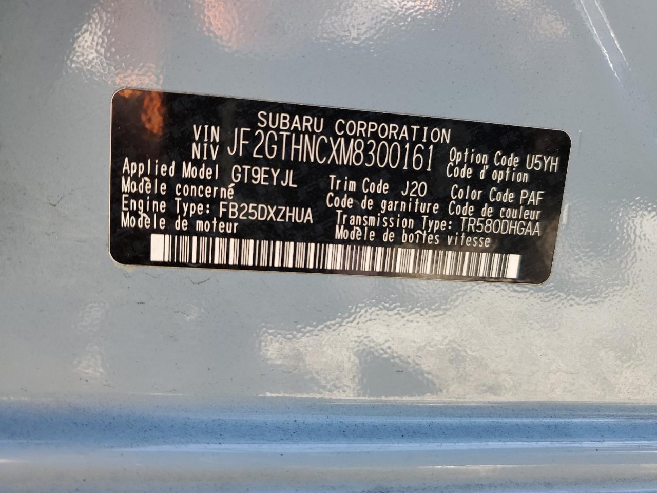 2021 Subaru Crosstrek Limited VIN: JF2GTHNCXM8300161 Lot: 80649555