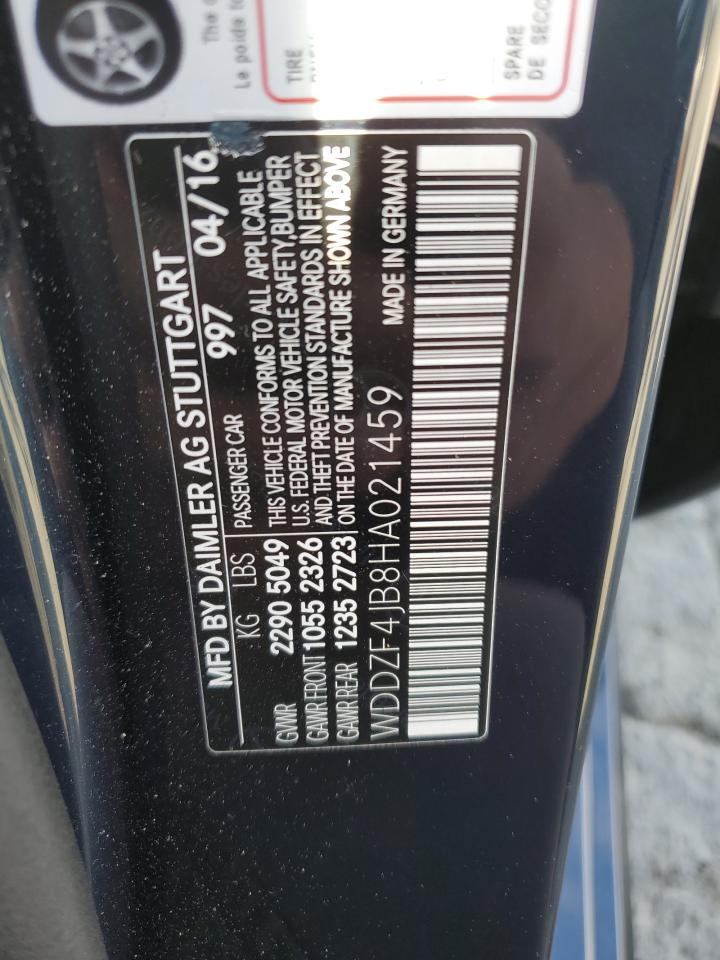 2017 Mercedes-Benz E 300 VIN: WDDZF4JB8HA021459 Lot: 84392315