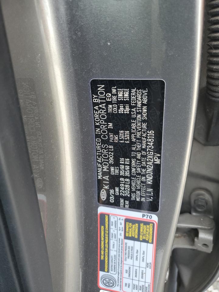 2016 Kia Soul VIN: KNDJN2A2XG7348116 Lot: 81157835