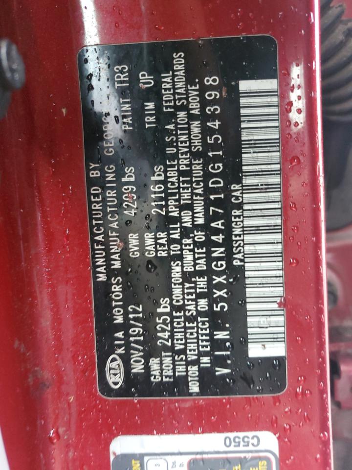 2013 Kia Optima Ex VIN: 5XXGN4A71DG154398 Lot: 80434005