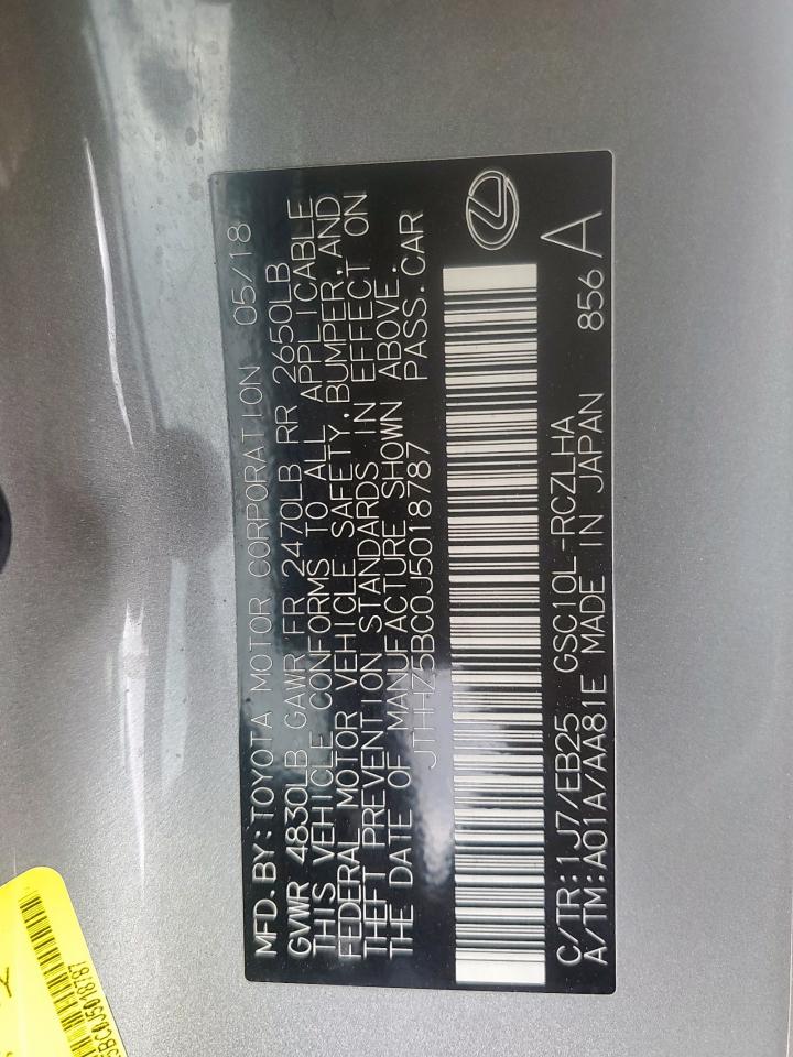 2018 Lexus Rc 350 VIN: JTHHZ5BC0J5018787 Lot: 80495855