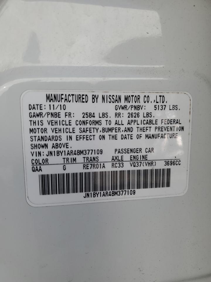 2011 Infiniti M37 X VIN: JN1BY1AR4BM377109 Lot: 80516635