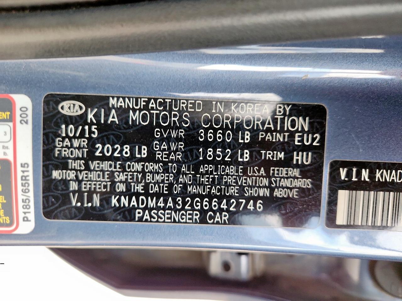 2016 Kia Rio Lx VIN: KNADM4A32G6642746 Lot: 84203875