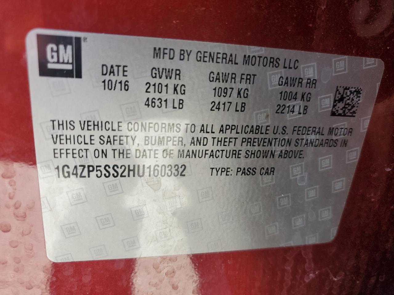 2017 Buick Lacrosse Essence VIN: 1G4ZP5SS2HU160332 Lot: 71269835