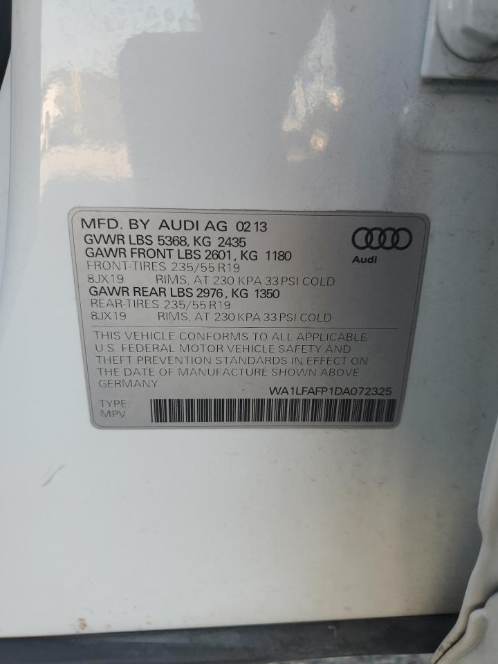 2013 Audi Q5 Premium Plus VIN: WA1LFAFP1DA072325 Lot: 81333845
