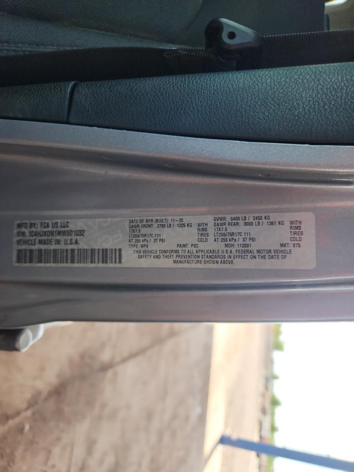 2021 Jeep Wrangler Unlimited Sport VIN: 1C4HJXDN1MW601032 Lot: 81692465