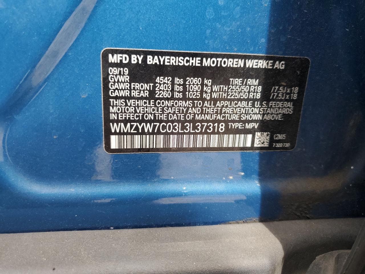 2020 Mini Cooper S Countryman VIN: WMZYW7C03L3L37318 Lot: 81854525