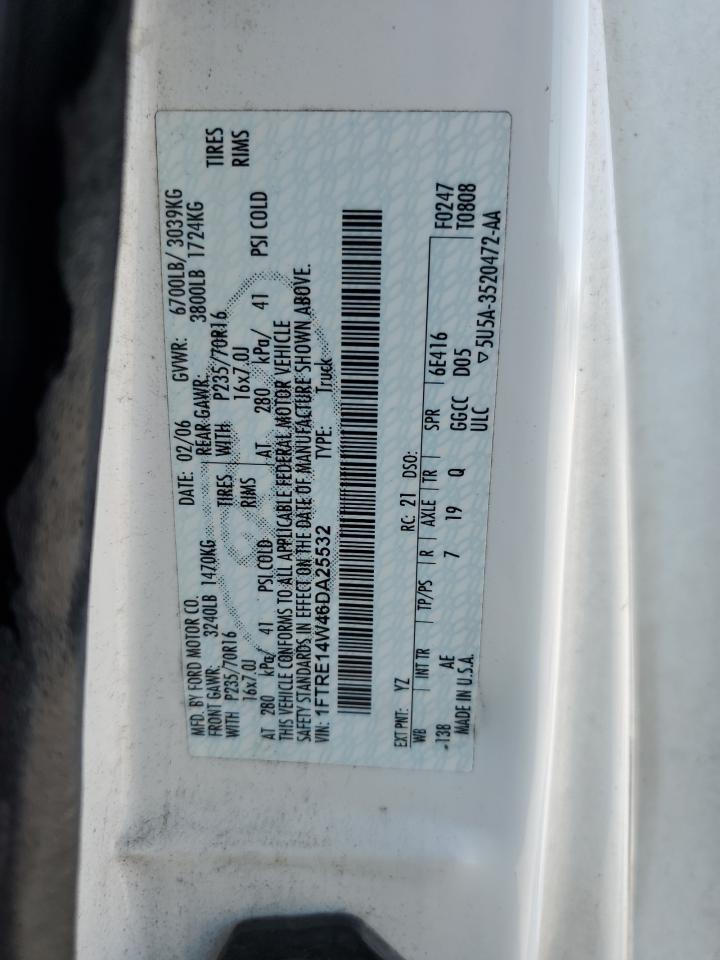 2006 Ford Econoline E150 Van VIN: 1FTRE14W46DA25532 Lot: 81611905