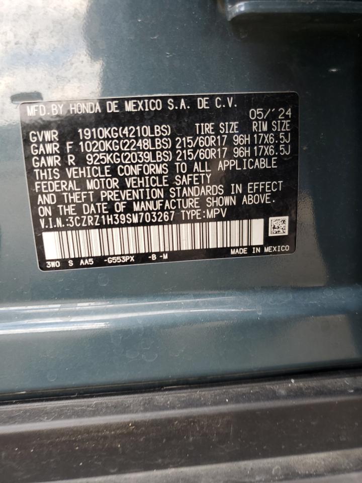 2025 Honda Hr-V Lx VIN: 3CZRZ1H39SM703267 Lot: 71799575