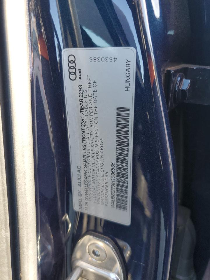 2017 Audi A3 Premium VIN: WAUB8GFFXH1036836 Lot: 81315935