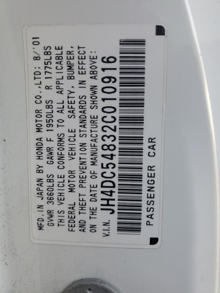 2002 Acura Rsx VIN: JH4DC54832C010916 Lot: 83841765