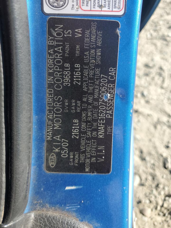 2007 Kia Spectra5 Sx VIN: KNAFE162075006207 Lot: 80697425