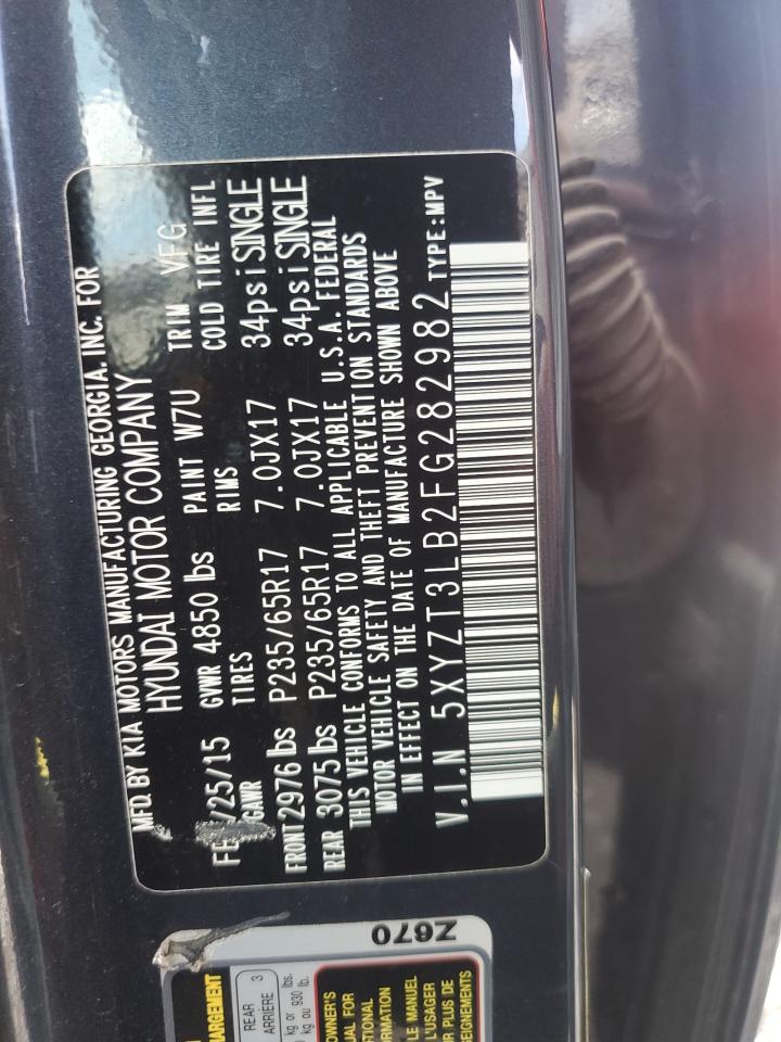 2015 Hyundai Santa Fe Sport VIN: 5XYZT3LB2FG282982 Lot: 81434175