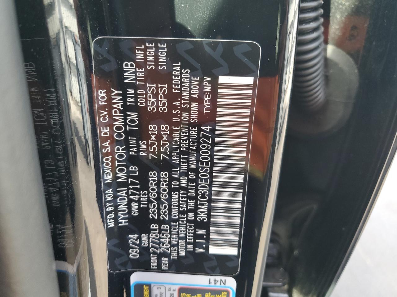 2025 Hyundai Tucson Sel VIN: 3KMJC3DE0SE009274 Lot: 80658745