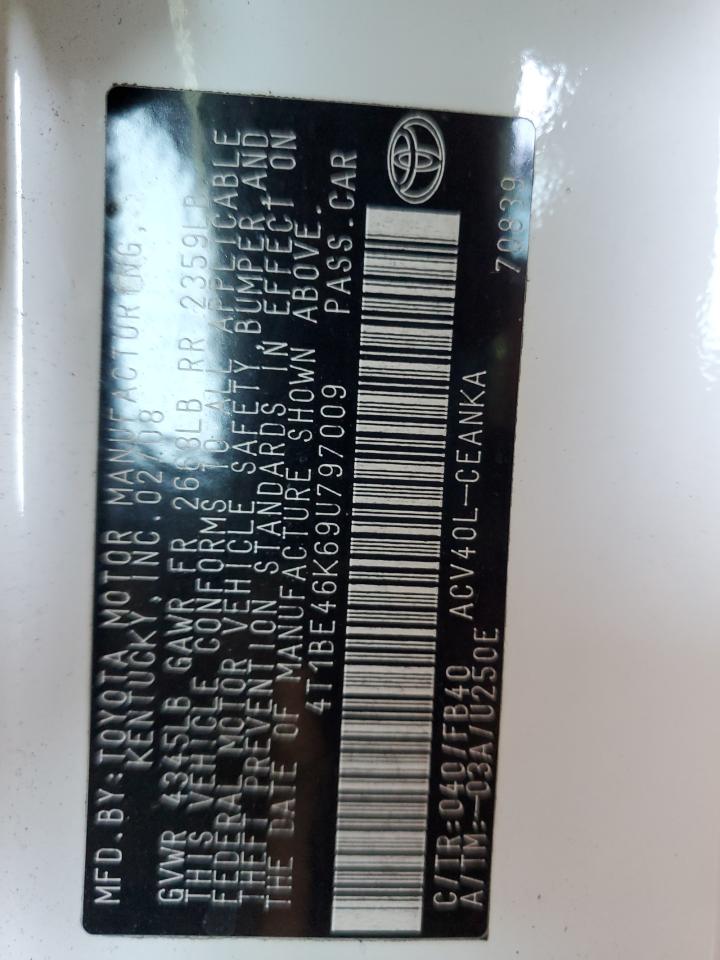 2009 Toyota Camry Base VIN: 4T1BE46K69U797009 Lot: 80407995