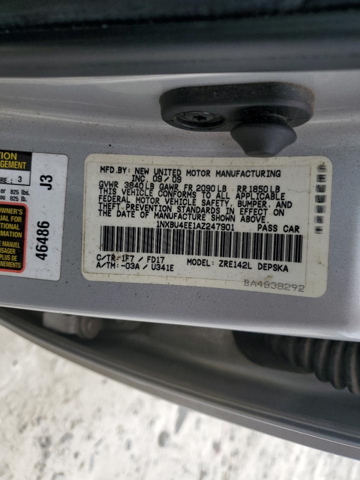 2010 Toyota Corolla Base VIN: 1NXBU4EE1AZ247901 Lot: 84242355