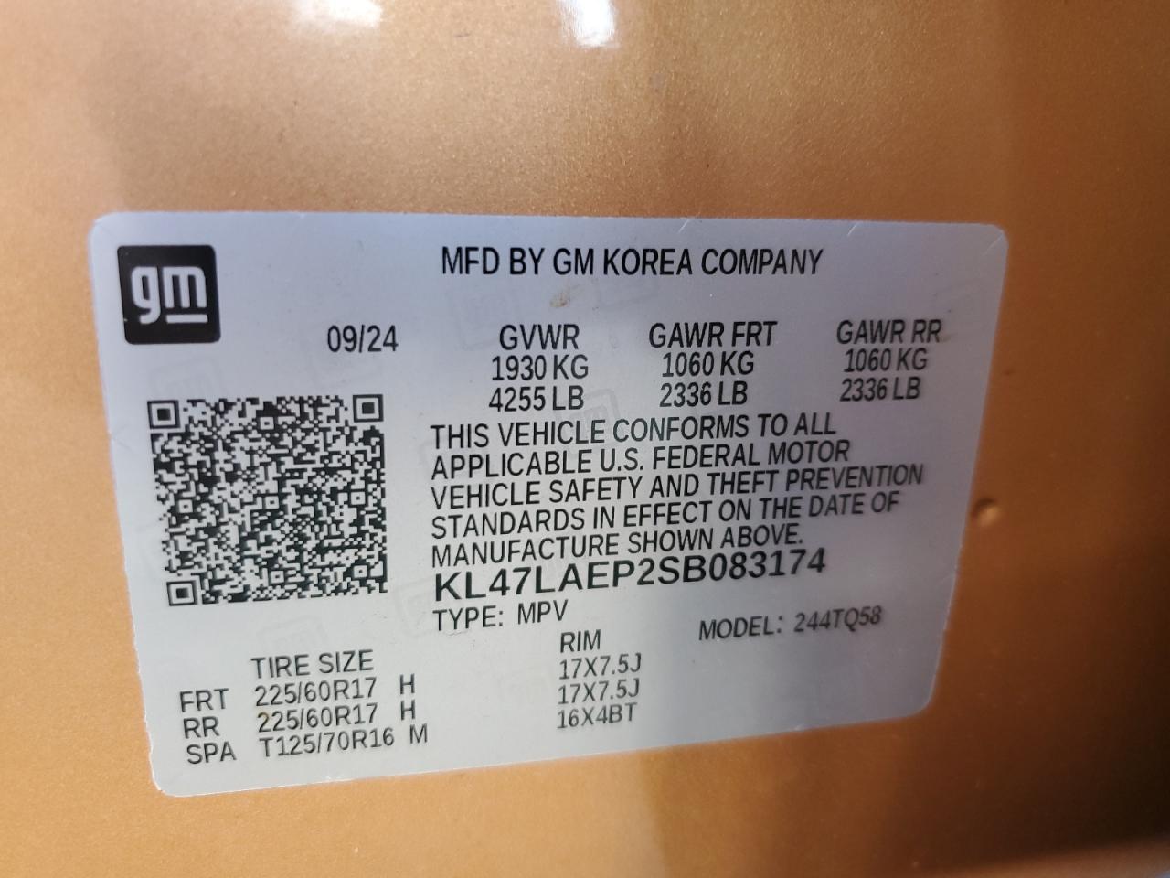 2025 Buick Envista Preferred VIN: KL47LAEP2SB083174 Lot: 80337505