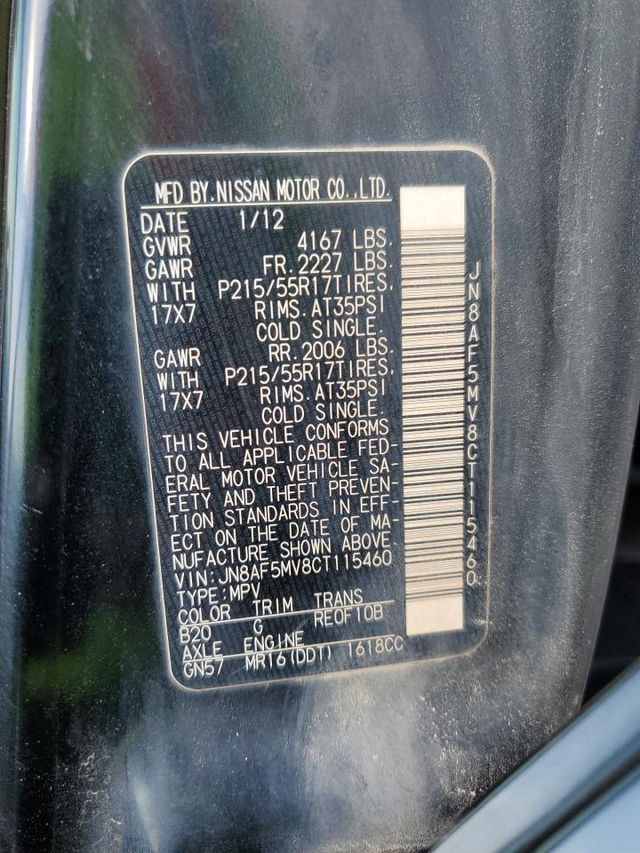 2012 Nissan Juke S VIN: JN8AF5MV8CT115460 Lot: 70467165