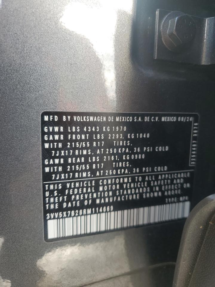 2024 Volkswagen Taos S VIN: 3VV5X7B28RM114669 Lot: 81353455