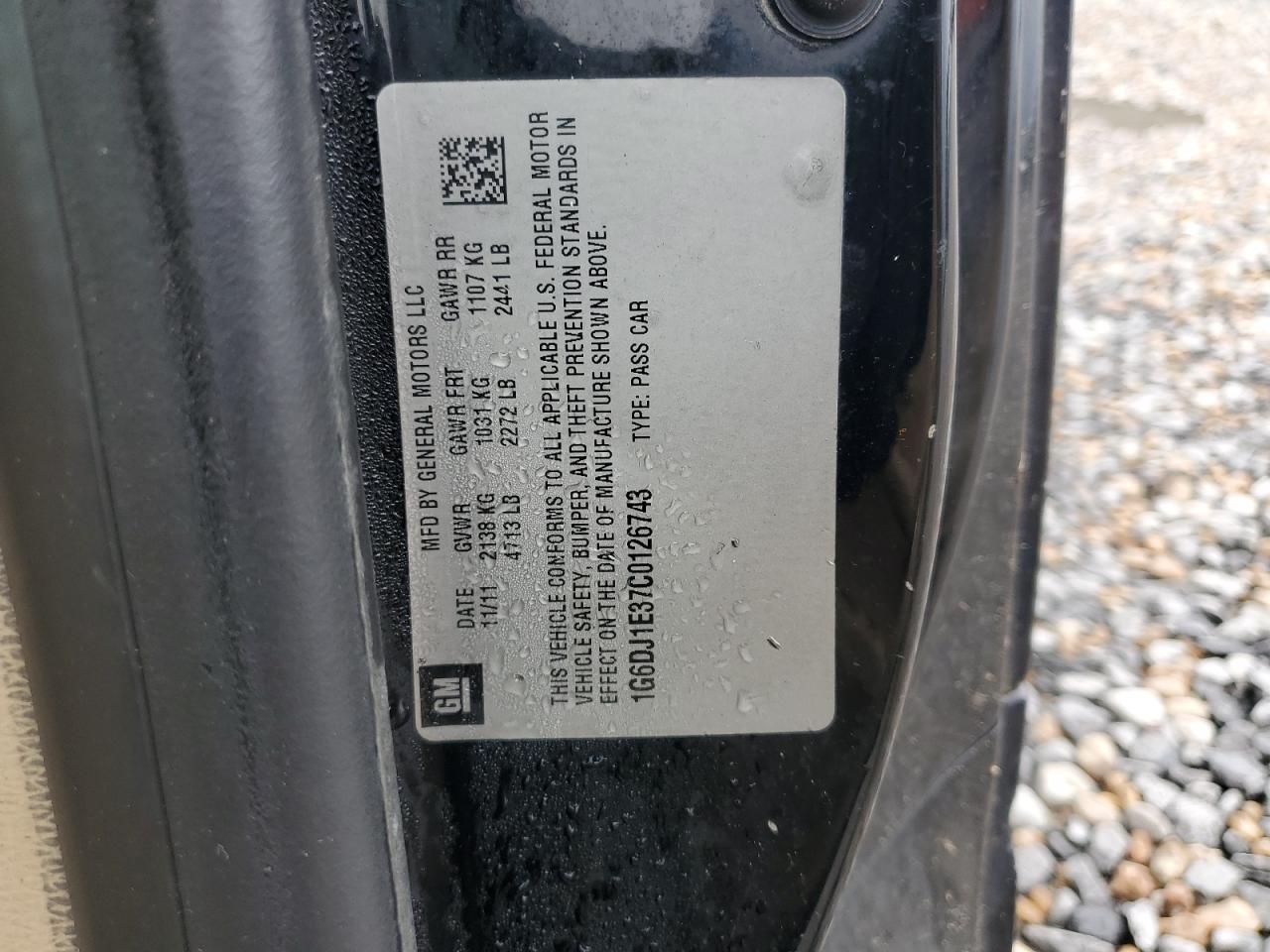 2012 Cadillac Cts Performance Collection VIN: 1G6DJ1E37C0126743 Lot: 81834465