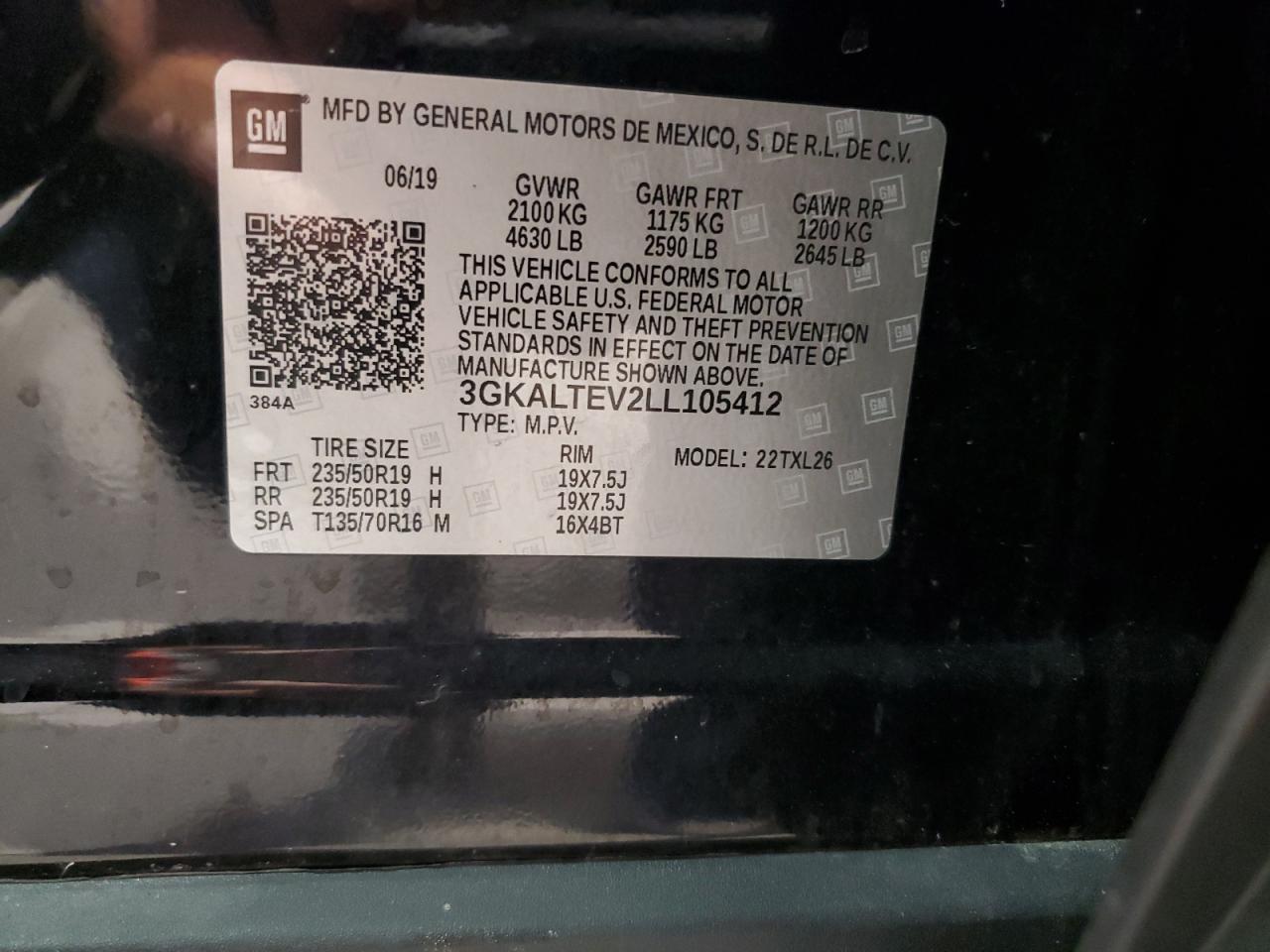 2020 GMC Terrain Sle VIN: 3GKALTEV2LL105412 Lot: 81219775