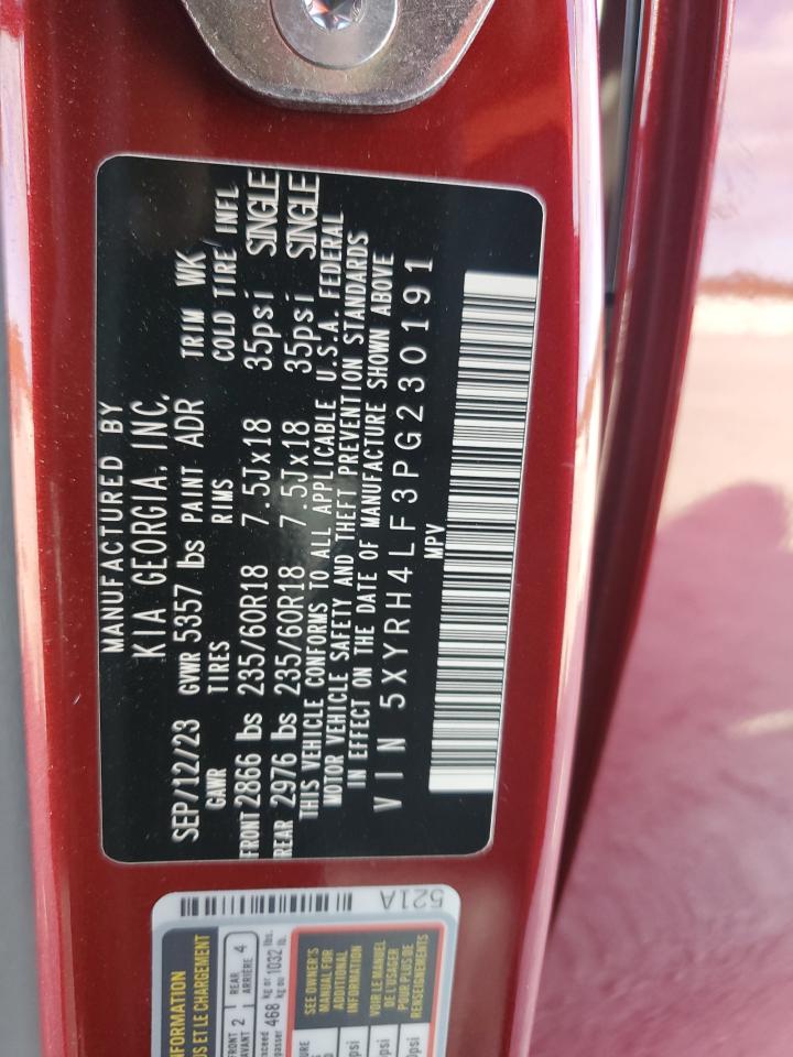 2023 Kia Sorento Ex VIN: 5XYRH4LF3PG230191 Lot: 69745785