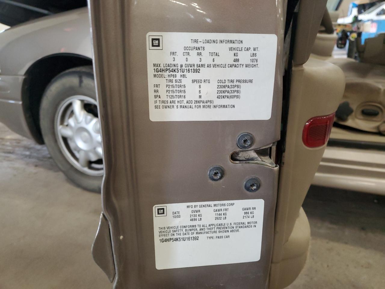 2001 Buick Lesabre Custom VIN: 1G4HP54K51U161392 Lot: 81715905