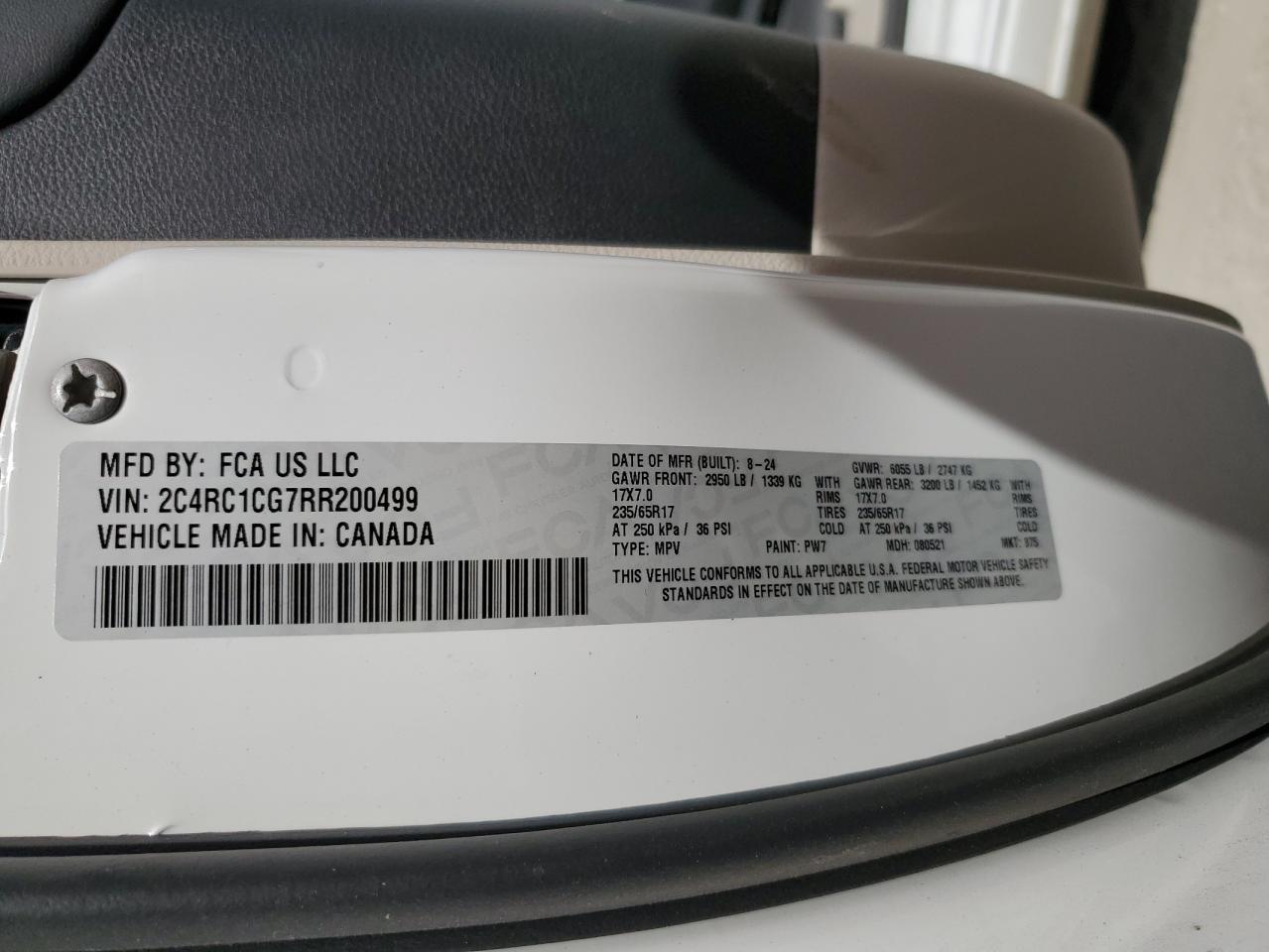 2024 Chrysler Voyager Lx VIN: 2C4RC1CG7RR200499 Lot: 71406135