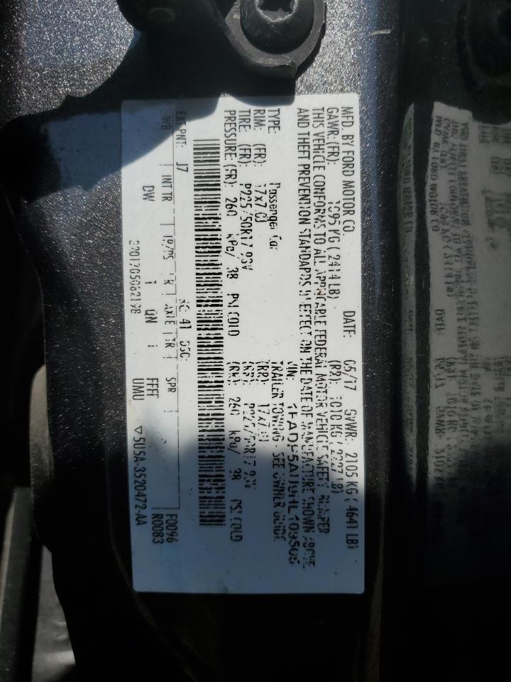 2017 Ford C-Max Se VIN: 1FADP5AU9HL109505 Lot: 80139355