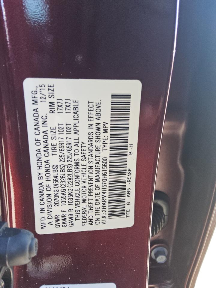 2016 Honda Cr-V Ex VIN: 2HKRM4H57GH615600 Lot: 71730165