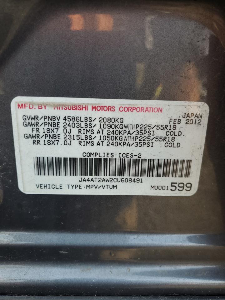 2012 Mitsubishi Outlander Es VIN: JA4AT2AW2CU608491 Lot: 81419045