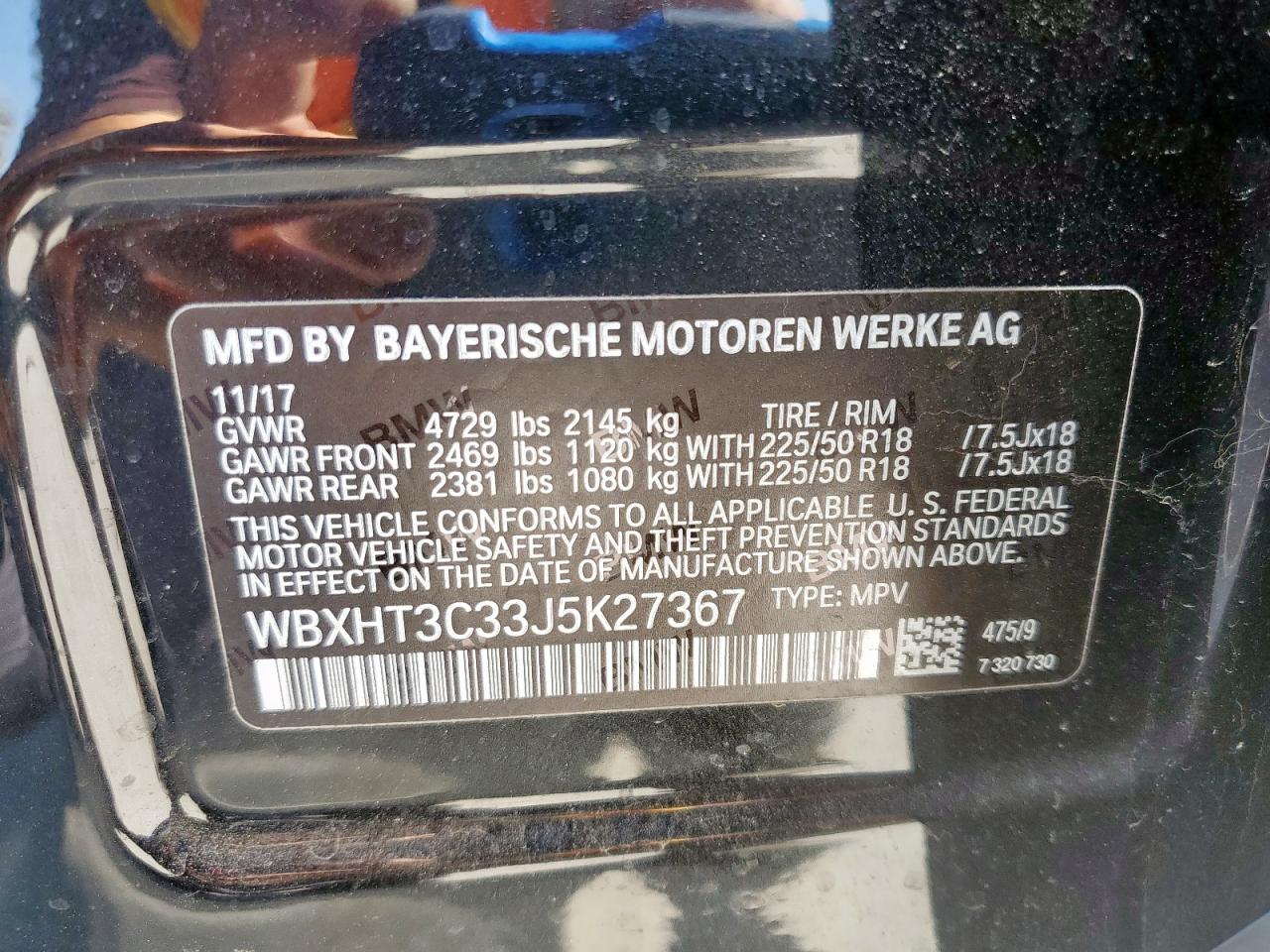 2018 BMW X1 xDrive28I VIN: WBXHT3C33J5K27367 Lot: 80479025