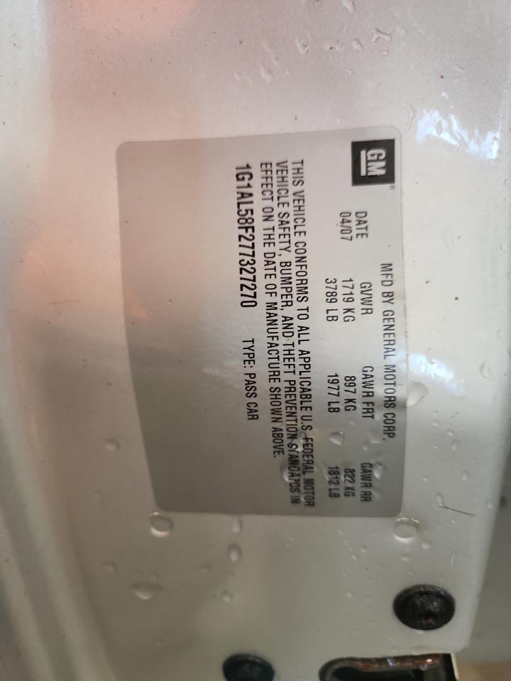 2007 Chevrolet Cobalt Lt VIN: 1G1AL58F277327270 Lot: 80482185