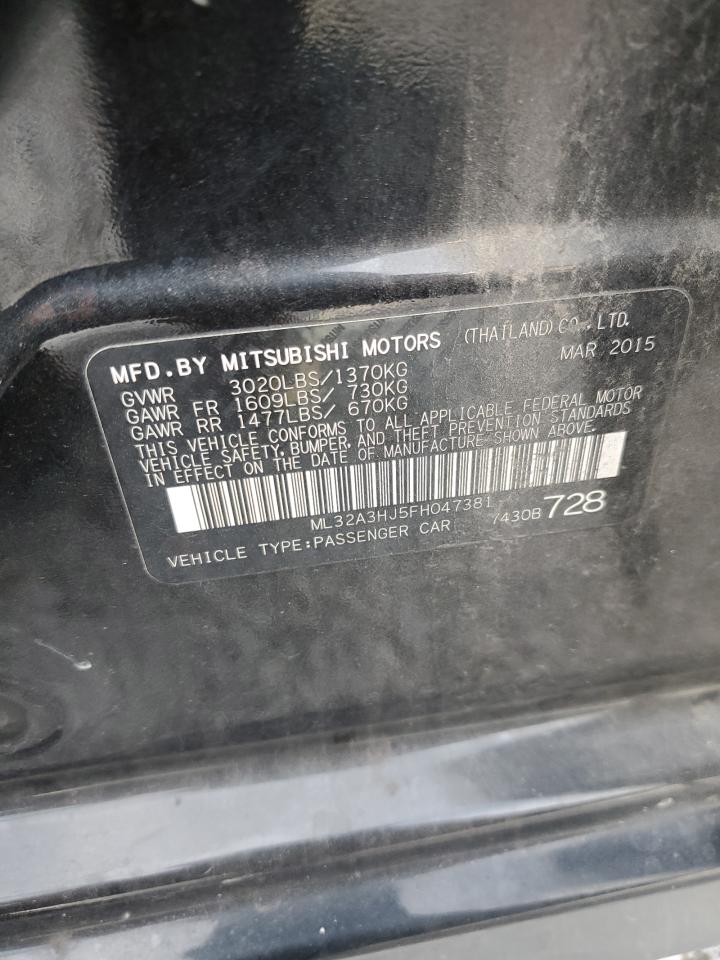2015 Mitsubishi Mirage De VIN: ML32A3HJ5FH047381 Lot: 80107865
