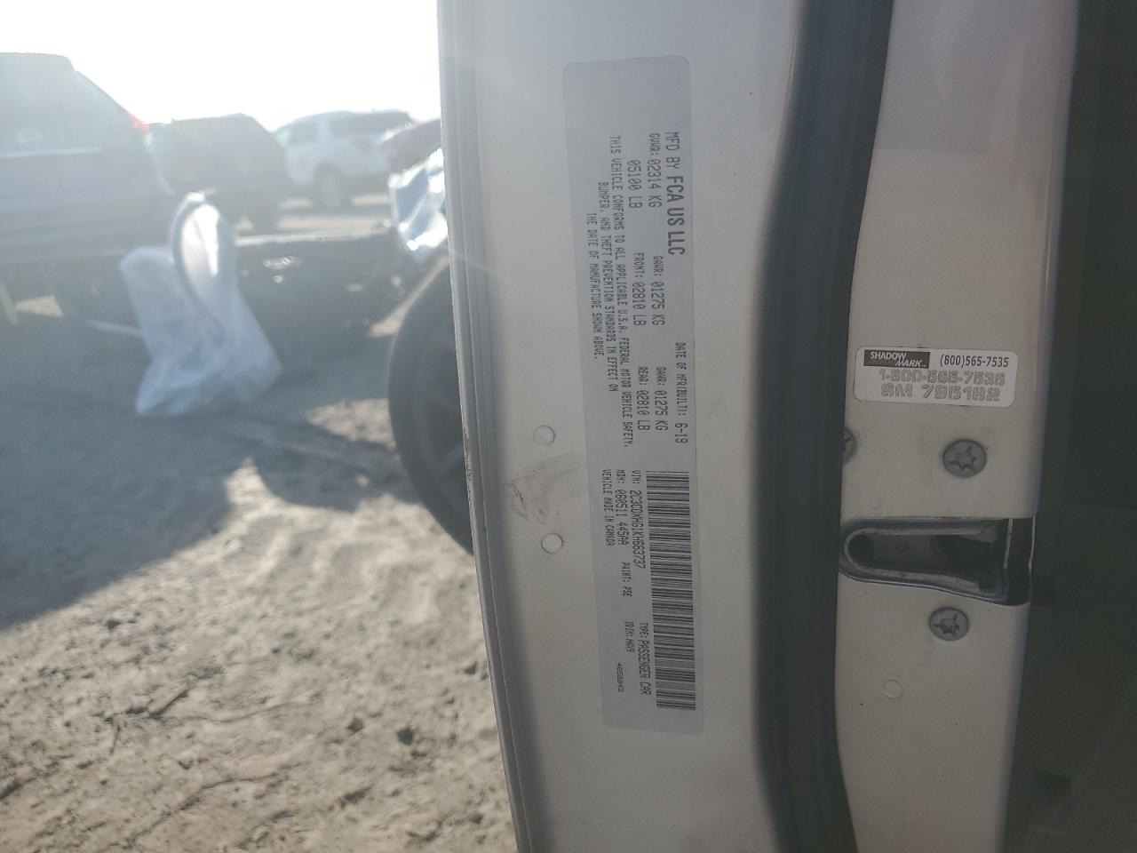 2019 Dodge Charger Gt VIN: 2C3CDXHG1KH663737 Lot: 82150645