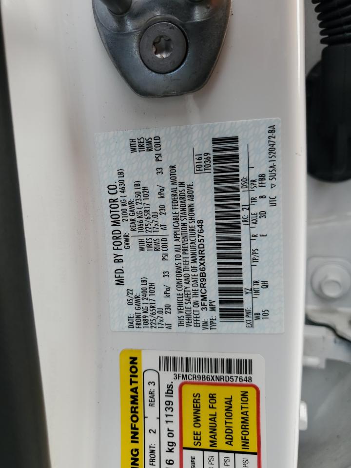 2022 Ford Bronco Sport Big Bend VIN: 3FMCR9B6XNRD57648 Lot: 81574955