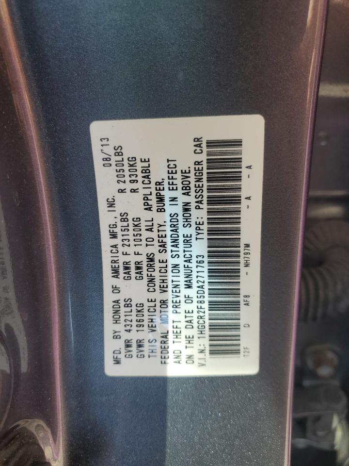 2013 Honda Accord Exl VIN: 1HGCR2F85DA271763 Lot: 84733995