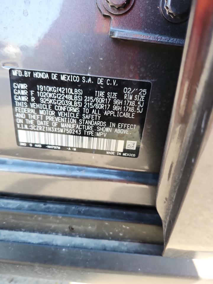 2025 Honda Hr-V Lx VIN: 3CZRZ1H3XSM750243 Lot: 71422815