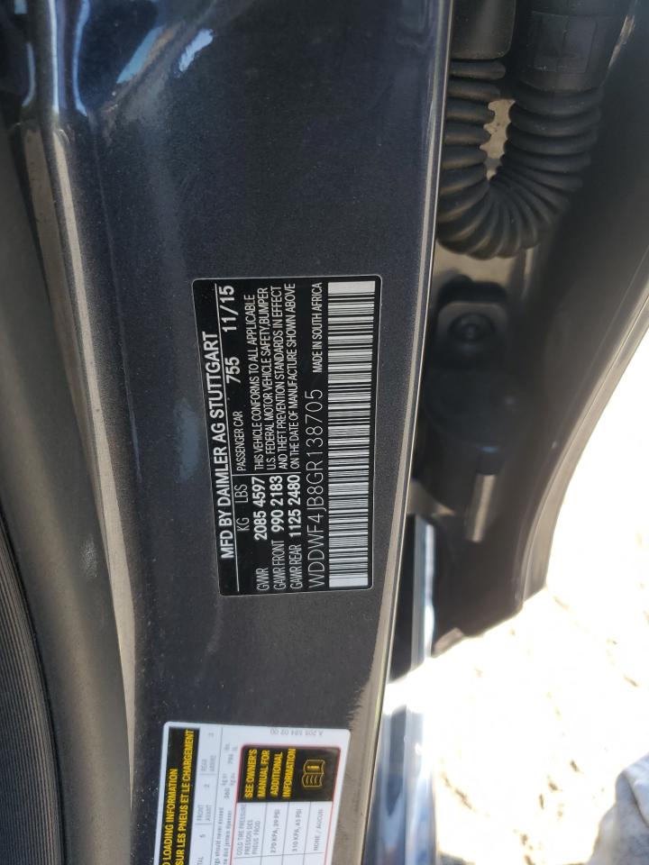 2016 Mercedes-Benz C 300 VIN: WDDWF4JB8GR138705 Lot: 81032615