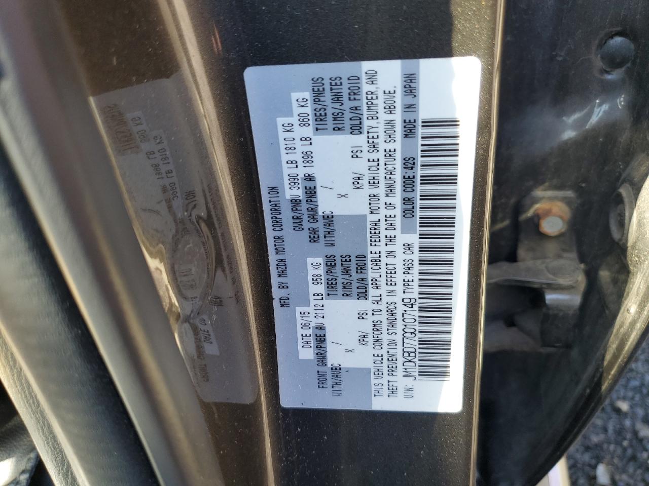 2016 Mazda Cx-3 Grand Touring VIN: JM1DKBD77G0107149 Lot: 81401495