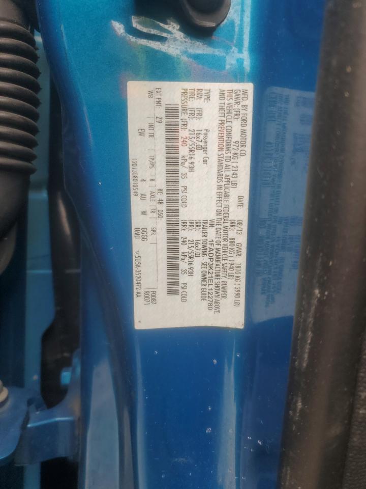 2014 Ford Focus Se VIN: 1FADP3K21EL122780 Lot: 84817695