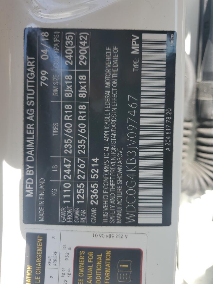 2018 Mercedes-Benz Glc 300 4Matic VIN: WDC0G4KB3JV097467 Lot: 80533855